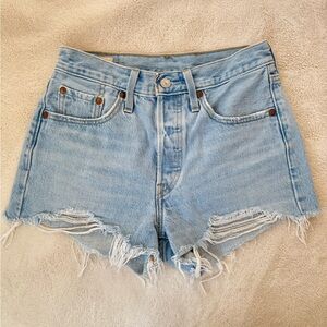 Levi's 501 Luxor Frayed Hem Jean Shorts